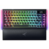 Razer BlackWidow V4 Pro 75% - Kabellose Hotswap-Gaming-Tastatur - OLED-Display (Command Dial, Konnektivität 4K Hz & Bluetooth, Snap Tap, magnetische Handballenauflage) US-Layout | Schwarz