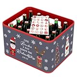 Bier Adventskalender 2024, Adventskalender Bier für Männer Bierkasten - Banderole aus Filz mit Klettverschluss und 24 Aufkleber Adventskalender Zahlen für Bierkalender