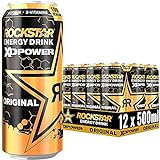 Rockstar XD Power Original - Koffeinhaltiges Erfrischungsgetränk für den Energie Kick, EINWEG (12x 500ml)