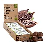 3K Protein-Riegel VEGAN BIO Schoko [Regional aus Deutschland] Eiweißriegel ohne Soja, zugesetzten Zucker oder Whey mit gekeimten Samen - Pflanzliche Premium Protein Bars Schokolade mit Kakao (10x45g)