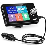 LEXXSON DAB Adapter für Autoradio Mit 2.8 Zoll Farb LCD Display DAB+ FM Radio Bluetooth Freisprechanlage TF Karte Und FM Transmitter Aux In/Out Für DAB Nachrüsten Im Auto