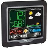 TFA Dostmann Season Funk-Wetterstation, 35.1150.01, Wetterstation Funk mit Außensensor, Mondphasen, Funkuhr, innen und Außen, L 175 x B 32 (84) x H 165 mm