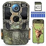 KJK Wildkamera WLAN 4K 84MP mit 64GB Speicherkarte, Wildtierkamera mit Nachtsicht, 0.05s Auslöser Bewegungsaktiviert, IP67 Wasserdicht 100ft 130° Weitwinkel 42 Stücks Infrarot-LEDs ohne Glühen