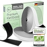 ProUnit® Klettband selbstklebend Extra Stark (5m x 20mm, Schwarz) – Innovatives Haken- & Flauschband für sicheren Halt | Vielseitig einsetzbar!