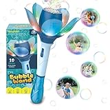 Efymosce Blumen Seifenblasenstab, Elektronisches Seifenblasenmaschine Kinder, Seifenblasenpistole 10000+ Seifenblasen/Min mit 120ML Seifenblasenlösung/AKK/LED für Outdoor/Party/Hochzeit