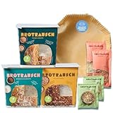 Brotrausch Brotbackmischung Kennenlernpaket Brot backen (3 x 400g) – inkl. Brotbackform, Teigzugaben & Toppings - natürlich, vegan, mit Dinkel & Vollkorn