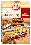 RUF Streusel Kuchen, Backmischung für Streuselteig, Mischung für Obst-Kuchen mit Pudding oder Apple Crumble, vegan