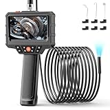 Endoskopkamera mit Licht, GuKKK 4.3' IPS Bildschirm Endoskop mit 10M Halbstarres Kabel, 1080 HD Endoskop-Kamera Handy mit 8 einstellbaren LEDs, 8,5 mm IP67 wasserdichte Industrielles Inspektionskamera