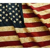 Anley Vintage Style Tee gebeizt Amerikanische Flagge 3x5 Fuß Nylon - Gestickte Sterne und genähte Streifen - 4 Reihen von Schloßnähten - Antiquierte USA Bannerfahnen mit Messingösen 3 X 5 Ft.