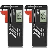 Greluma 2 Stk Digitaler Batterietester, Universal Batterieprüfer, Haushalt Batterietester für AAA AA C D 9V 1,5V Kleine Batterien Knopfzelle