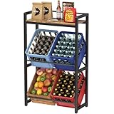 Lifewit Getränkekistenregal mit Ablage für 4 Kisten, 32D x 70W x 117,3H cm Regale für Getränkekisten, Kistenregal Getränkeregal Bierkistenregal Freistehend Kistenständer, Rustikales Braun