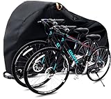 Ohuhu Fahrradabdeckung für 2 Fahrräder Wasserdicht 210T Oxford-Gewebe Hochwertige Fahrradgarage Plane Wasserfest 200 x 110 x 90 CM Fahrrad schutzhülle mit Beutel
