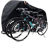 Ohuhu Fahrradgarage für 2 Fahrräder – 210T Fahrradabdeckung Wasserdichte für den Außenbereich, Anti-Staub, Regen, UV-Schutz, 200 x 110 x 90 CM Fahrradplane mit Schlosslöchern und Beutel