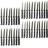 SanheKit Steakmesser-Set, 12/36-teilig, Edelstahl mit hohem Kohlenstoffgehalt,Full-Tang-Design, Griff aus Kunststoff, gezacktes Fleischmesser, scharfe Tafelmesser,Mehrteiliges Set (12 PCS SET)