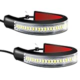 Blinker Motorrad,Motorrad Blinker 2Pcs Universal Ring Gabel Streifen Lampe Blinkt Blinker Motorrad Blinker Licht & DRL Bernstein Weiß Moto Auto Zubehör 12V