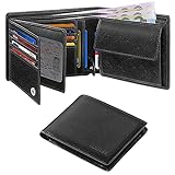 HOCRES Geldbörsen für Männer Muti-Functional RFID Blocking Leather Slim Wallet mit 15 Kreditkarteninhabern, 2 Banknotenfächern und 2 ID-Fenster Minimalist Wallets Männer mit Geschenkbox