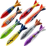 JOYIN Torpedo-Pool-Spielzeug, 8 Stück, Hai, Unterwasser-Torpedo-Banditen, Tauchspielzeug, buntes Schwimmspielzeug, sinkendes Werfen, Torpedo für Kinder, Geschenk, Sommer, Schwimmen, Tauchen, Training