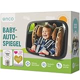 Onco 360° Baby Autospiegel - 100% bruchsicher & rutschfest, 2024 & 2023 preisgekrönt, klare & weite Sicht, Spiegel Auto Baby Rückbank (17,5 x 24,5 cm)