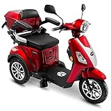 Rolektro E-Trike 25 V.3 Pro Dreirad Rot - 1000W Elektromobil - 70km Reichweite - herausnehmbarer Lithium Akku - Seniorenmobil mit Straßenzulassung