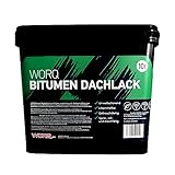 WORQ 10L Bitumen Dachlack, Isolieranstrich, Dachbeschichtung, Dachlack, Schutzlack. Regeneriere-Schützen-Flachdachbeschichtung- Dachreparatur