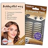 SCHLUPFLID TAPE® 'queen size' (XL) - Augenlidliftig ohne OP [120 Stück], Schlupflid Streifen für schöne offene Augen, Kleine Schönheitshelfer für hängende Augenlider - Augenlidklebeband …