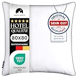 Gentle North Hochwertige Kopfkissen (80x80 cm groß) in Hotelqualität - Flauschiges, gut gefülltes Schlafkissen für Allergiker geeignet (Ökotex 100 Zertifiziert) - 60° Waschbar