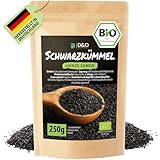 D&O Nature Products Schwarzkümmel Samen Bio, 250g ganze Schwarzkümmelsamen aus Ägypten, Nigella Sativa black cumin seeds, Echter schwarzer Kümmel Organic Bio zertifiziert