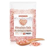 MeerBach & Rose Himalaya Salz, rosa Kristallsalz, 1kg grobes Salz für die Salzmühle, Pink Salt, Badesalz, Salz aus Punjab Pakistan, 2-4mm Körnung