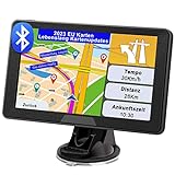 Bluetooth Navigationsgerät für Auto 2023 - GPS Navi 7 Zoll LKW Navigation für Auto, EU UK 52 Karten Lebenslang kostenloses Kartenupdate, Freisprecheinrichtung Blitzerwarnung Sprachführung Fahrspur POI