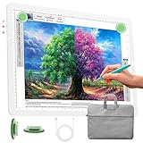 Phylosal Wiederaufladbares A3-Lichtpad mit Tragetasche, ultradünner magnetischer Tracing-Lichtkasten zum Zeichnen, Diamant-Kunstmalerei Leuchttafel mit Seitentaste, superheller Leuchttisch zum