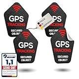TinyTag® 4X Hinweis-Aufkleber für GPS Tracker - Wetterfester Warn-Sticker als Diebstahlschutz für dein Fahrrad, eBike, Auto, Motorrad & Koffer - Bombenfest & langlebig | Fahrrad Aufkleber (4er Pack)