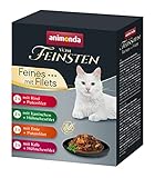 animonda vom Feinsten Katzennassfutter Selection mit Filets, 8 Portionsbeutel (8 x 85 g), getreidefreies Katzenfutter nass ohne Zucker, mit fleischigen Zutaten, Sortenmix