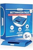 Bettwanzen-Falle [5 Stück] Bettwanzenfallen für die Befallsermittlung zur Bettwanzen-Bekämpfung - Monitoring-Klebefalle inkl. Köder mit starkem Lockmittel, Monitoring System hergestellt in der EU