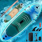 Danrelax Aufblasbares Paddelboard mit 7 Farben, LED, 26,9 cm, mit SUP-Zubehör, stabiles breites Design, Stand-Up-Board, rutschfestes Deck, langlebiges PVC-Material für Jugendliche und Erwachsene