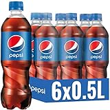 Pepsi Cola, Das Original von Pepsi, Koffeinhaltige Cola in der Flasche, EINWEG (6 x 0.5 l) (Verpackungsdesign kann abweichen)