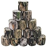 Yueser Outdoor Tarnband, 15 Rollen Camo Tape Stealth Camouflage Tape Selbstklebender Vliesstoff Band Camo Stretch Bandage für Outdoor Camping Fotografen Jäger Kamera Schutz 5cm x 4.5m