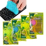 4 Stück Tastaturreiniger Gel, Reinigungsgel für den Innenraum,Weicher und Flexibler Tastatur Reiniger,Universeller Staubreiniger für Auto, Computer, Drucker, Kameras
