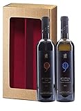 Griechisches Wein Geschenk-Set | Rotwein Syrah trocken 2018 | Weißwein Malagousia trocken 2020 | Geschenkkarton mit Sichtfenster| by ARISTOS (Hochwertige Weine)