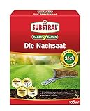 Substral Rasensamen Die Nachsaat, Rasensaat, Schnell keimende strapazierfähige Rasenreparatur-Mischung, 2 kg für 100 m²