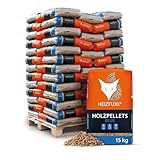 HEIZFUXX Holzpellets Blue 6mm 15kg x 65 Sack 975kg 1 Palette Pellets Weichholzpellets Heizpellets Für Pelletofen Kaminpellets Ofenpellets Brennholz Pellet Säcke Sackware En Plus A1 Paligo