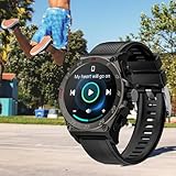 Cuifati Smartwatch mit Ohrhörern, Bluetooth-Anrufuhren für Herren, 1,53 Zoll, Stahlmaterial, Ultradünnes Gehäuse, 9D-Soundeffekte, Fitness-Tracker, Sportuhr mit Mikrofon, (Black)