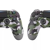 Revinta Wireless Controller für PS4, Kompatibel mit PS4 Slim Pro und PC, Gamepad in Schwarz, Weiß und Rot (Camouflage grün)