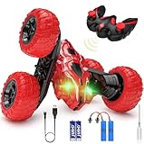 Ferngesteuertes Auto, 4WD 2.4 Ghz RC Stunt Crawler mit LED Licht, 360°drehbare Drift RC Auto für Innenräume, Außenbereiche, Rasenflächen, Spielzeug Geschenke für 6+ Jahre alte Jungen Kinder Mädchen