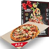 Heidenfeld Pizzastein | Pizza Stein für Backofen und Grill - Cordierit - Große Fläche rechteckig - Gasgrill - Steinplatte - Deutsche Qualitätsmarke - Pizzamaker - Schamottstein (38.0 x 30.0 x 1.5 cm)