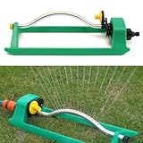 HpLive Oszillierender Rasensprenger mit 18 Düsen, Gartenbewässerung, Wasserrohr-Schlauchanschluss, Verstellbarer Sprühbereich, 4 Bewässerungsmodi