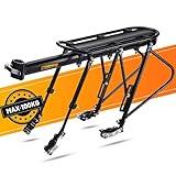 CHIMONA Gepäckträger Mountainbike, Fahrrad gepäckträger Schnellspanner mit Reflektor, Einstellbare MTB Gepäckträger Hinten, Doppelte Stützstange Fahrrad Gepäckträger Hinten, Maximalbelastung 100kg