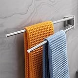 Dvocel Handtuchhalter Schwenkbar 2-armig Bohren aus 304 Gebürstet Edelstahl Wand Silber Wandmontage Handtuchstange für Bad und Küche