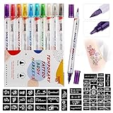 HAWINK ZYH220801KIT Temporary Tattoo Markers for Skin, 10 Body Markings T220 Large Tattoo Stencils for Kids Adults