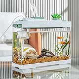Tisch-Aquarium, extrem schmal, 9 l, High-Definition-Acryl-Fischtank mit leisem Pump-Filtrationssystem und LED-Lichtern (grün)