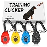 Diyife Hunde Clicker, 4 Stück Trainings-Clicker mit Handschlaufe, Klicker mit Großem Knopf, Hundeerziehung und Hundetraining, für Hund, Katze, Pferd (Multi-Color)
